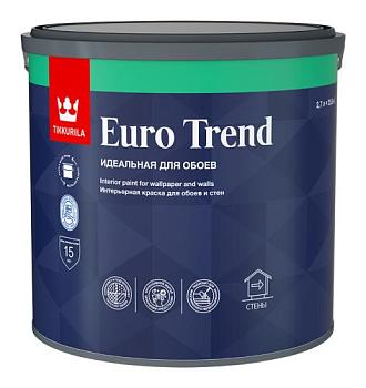 Краска В/Д для обоев и стен Euro Trend матовая А 2,7 л; TIKKURILA