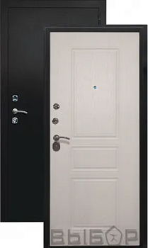 Дверь металлическая Выбор Классика 860х2050мм R 1,2 мм черный бархат/ясень белый